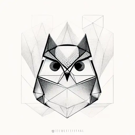 Geometric Owl tattoo design idea