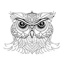 Owl With Geometric patterns around it tattoo design idea