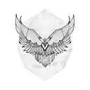 Owl With Geometric patterns around it tattoo design idea