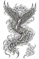 phoenix rising from flames tattoo design idea