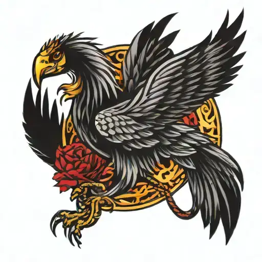 Scorpion Eagle Phoenix tattoo design idea