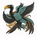 Scorpion Eagle Phoenix tattoo design idea