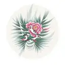A traditional Japanese design featuring a crane between ferns and peonies tattoo design idea