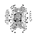 A minimalist tattoo design of a pixelated video game controller intertwined with musical notes, representing your love for gaming and music tattoo design idea