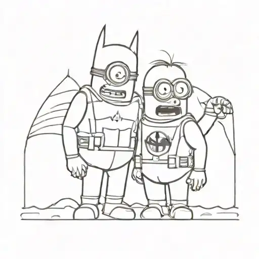 legos and waves minions batman photography  tattoo design idea