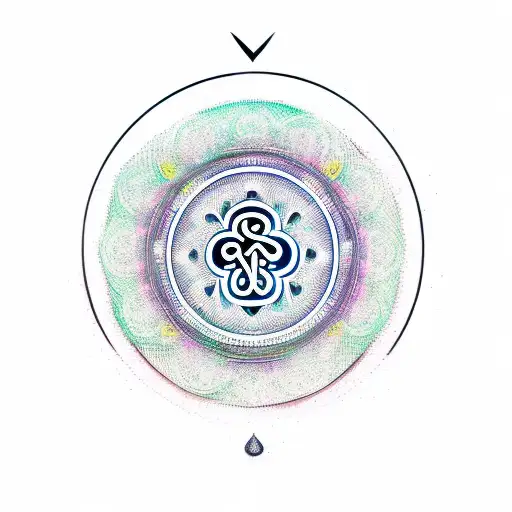 Om symbol with neon colors tattoo design idea