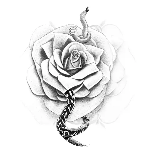 dagger with snake out of flowers  tattoo design idea