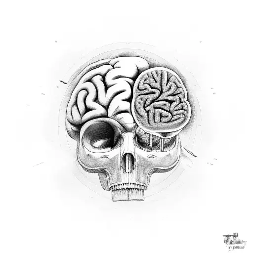 brain and heart overthinking  tattoo design idea