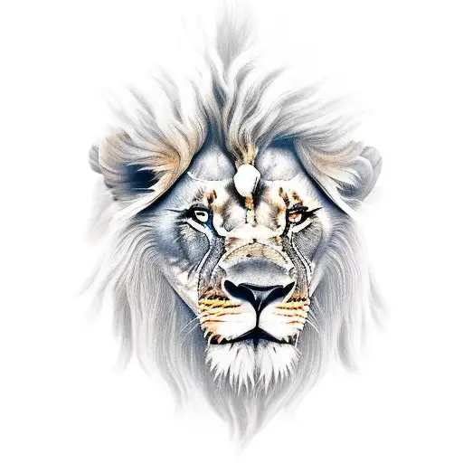 Jesus and a Lion tattoo design idea