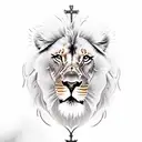 Jesus and a Lion tattoo design idea