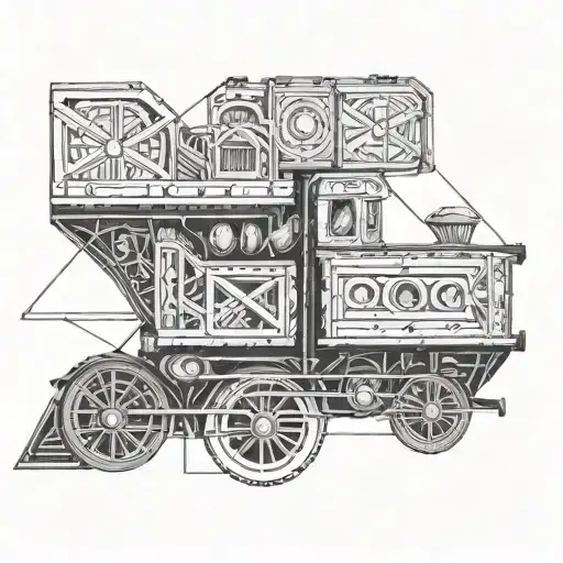 a force stopping the train tattoo design idea