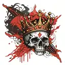 black crown with fire around it  tattoo design idea