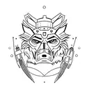 lobo solitário  tattoo design idea