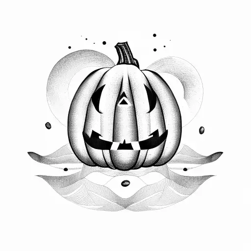 pumpkin minimal tattoo design idea