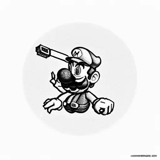 mario bros tattoo design idea