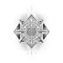 "333" vertical tattoo design idea