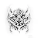 Leão com coroa de espinhos  tattoo design idea