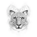 Leão com coroa de espinhos  tattoo design idea
