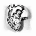 Human Heart with warrior in middle tattoo design idea
