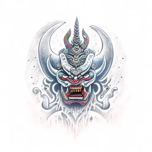 bali demon tattoo design idea