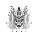 bali demon tattoo design idea