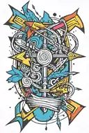 Lighting arrows and bow  tattoo design idea