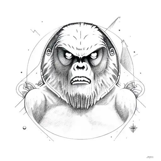 Bigfoot , mothman , chupacabra and flying saucer  tattoo design idea