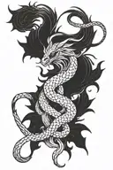 phoenix grabbing a snake by the neck tattoo design idea