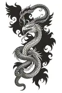 phoenix grabbing a snake by the neck tattoo design idea