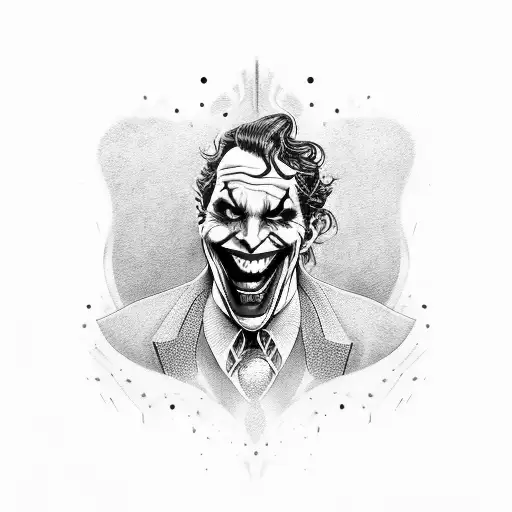 the joker laughing  tattoo design idea