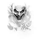 the joker laughing  tattoo design idea