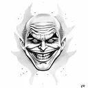 the joker laughing  tattoo design idea