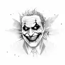 the joker laughing  tattoo design idea