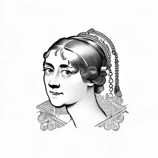 Jane austen and history tattoo design idea