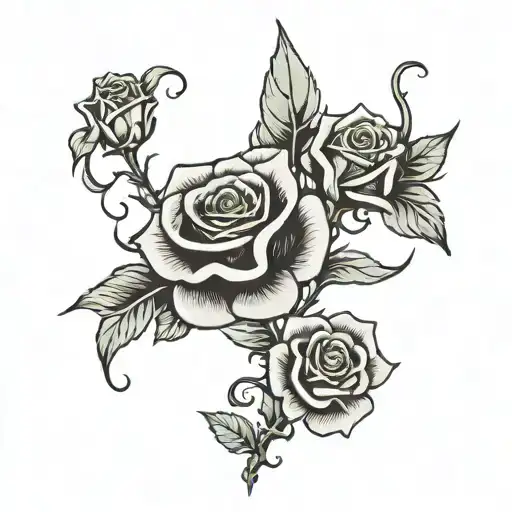 fear no man or god with rose and snack  tattoo design idea