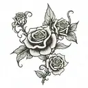 fear no man or god with rose and snack  tattoo design idea