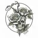 fear no man or god with rose and snack  tattoo design idea