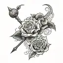 fear no man or god with rose and snack  tattoo design idea