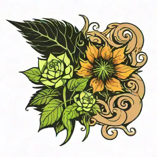 Weed and endless love black clover tattoo design idea