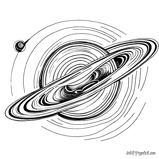 planets and black hole tattoo design idea