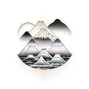 mountains, zen, spirituality, meditation, and family tattoo design idea