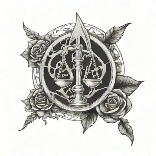 energy connection, toxic love, libra sign, light and darkness tattoo design idea