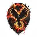 Phoenix in flames tattoo design idea