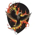 Phoenix in flames tattoo design idea