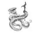 snake with sword tattoo design idea