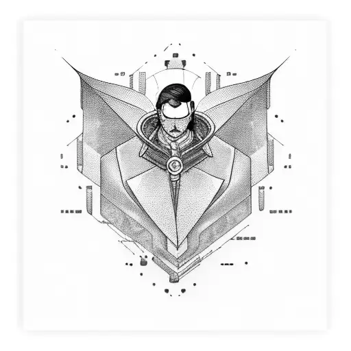cyberpunk style throat tattoo design idea