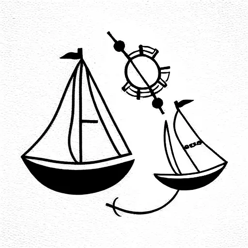 feminine nautical tattoo design idea
