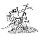 Tattoo inspired by the biblical story of David and Goliath, emphasizing the triumph of the underdog tattoo design idea