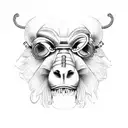 macaco louco steampunk  tattoo design idea