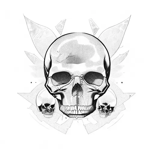 pack of skulls tattoo design idea